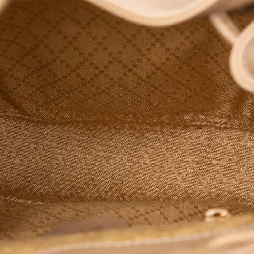 Gucci Leather Bamboo Drawstring Backpack Brown Leather Very good condition - Model View