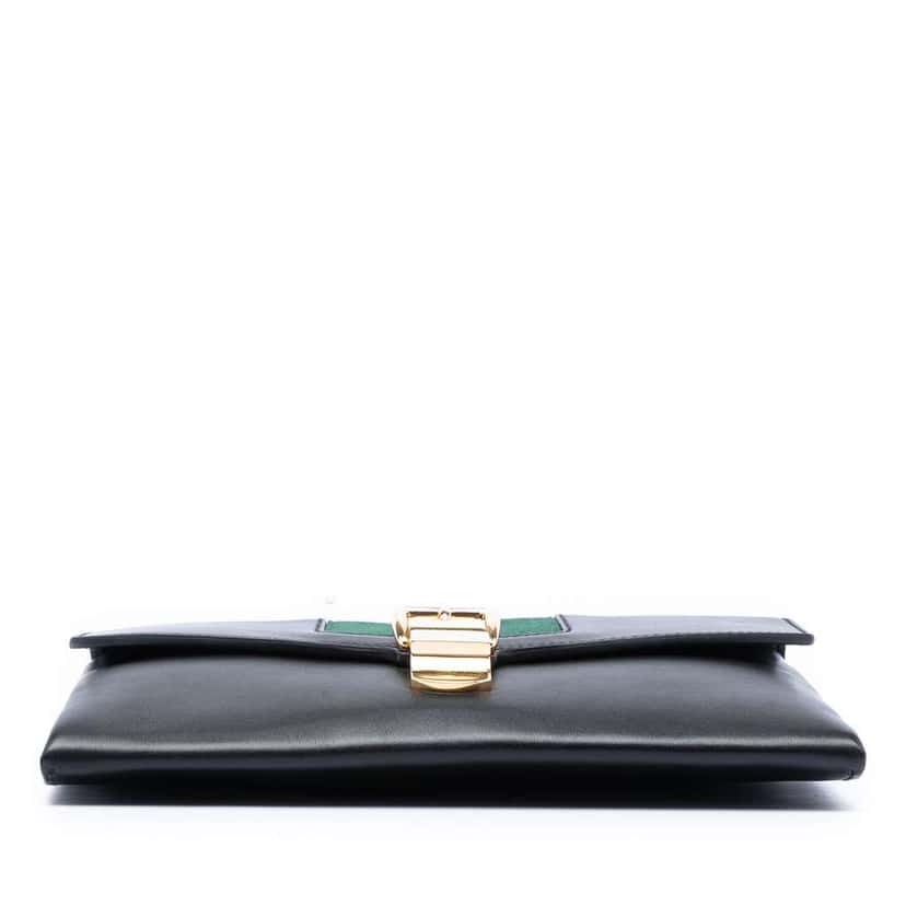 Gucci Leather Sylvie Clutch Black Leather Very good condition - Inside View
