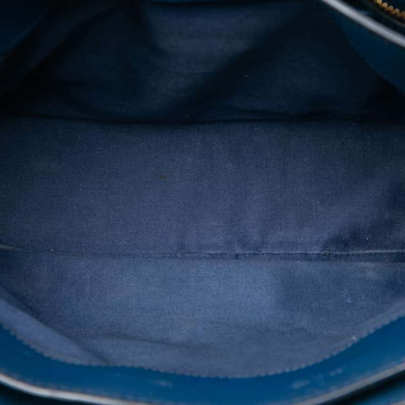 Miu Miu Goatskin Madras Satchel Blue Leather Good condition - Model View