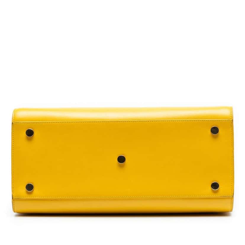 Saint Laurent Small Leather Sac De Jour Satchel Yellow Leather Very good condition - Inside View