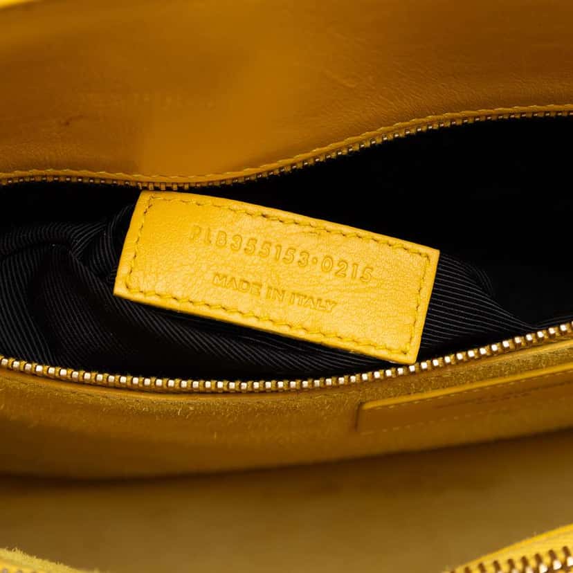 Saint Laurent Small Leather Sac De Jour Satchel Yellow Leather Very good condition - Box View