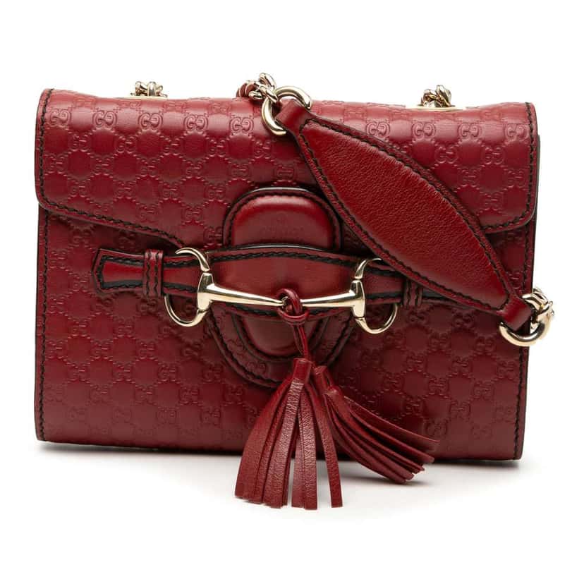 Gucci Mini Microguccissima Emily Crossbody Red Leather Very good condition - Front View
