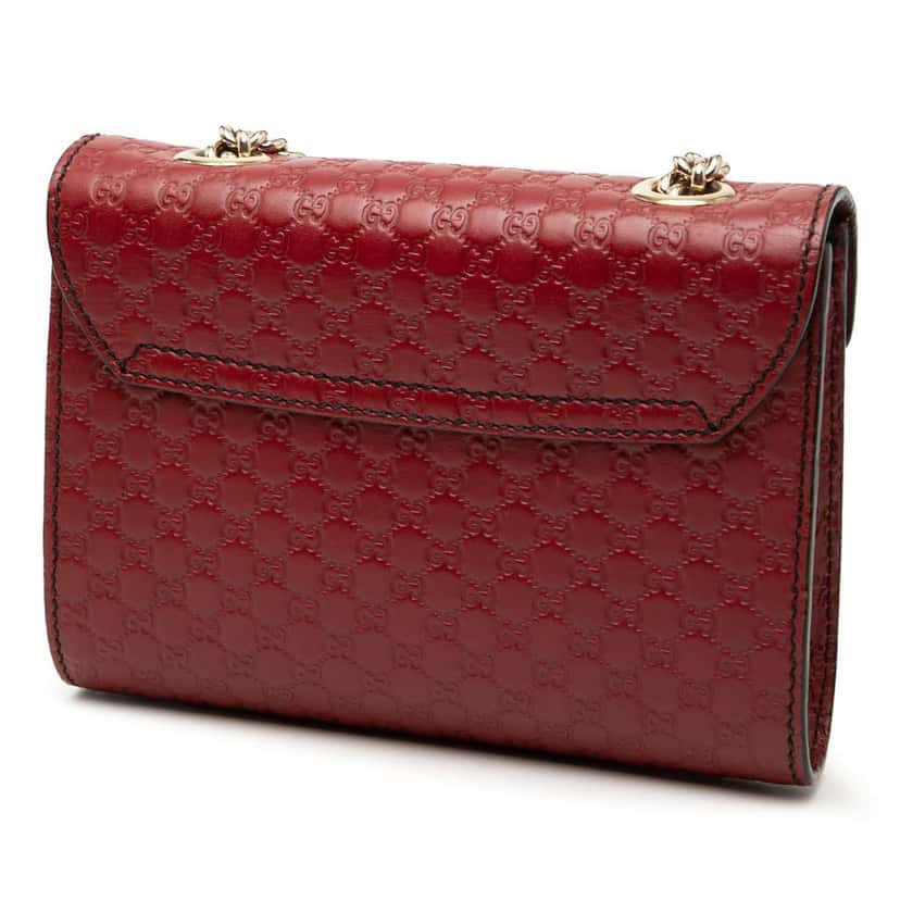 Gucci Mini Microguccissima Emily Crossbody Red Leather Very good condition - Back View