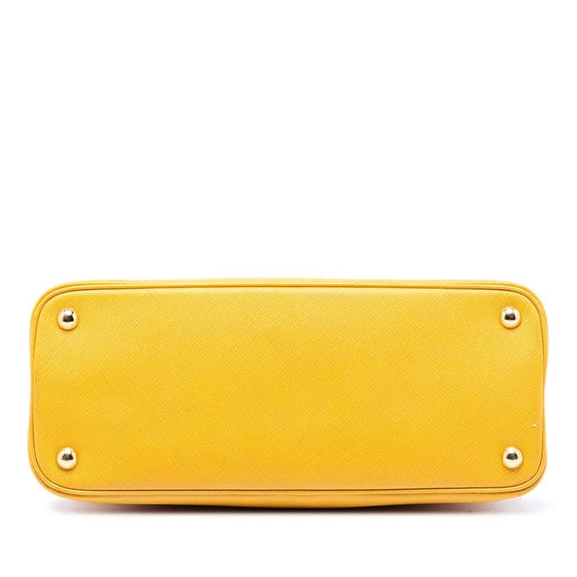Prada Medium Saffiano Lux Promenade Satchel Yellow Leather Very good condition - Inside View