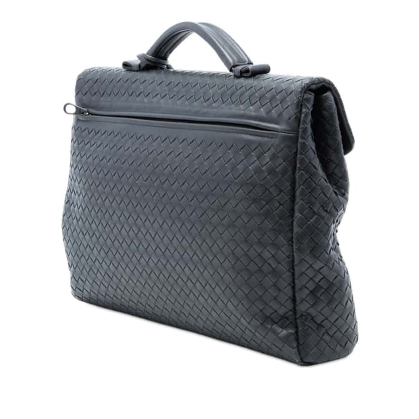 Bottega Veneta Nappa Intrecciato Briefcase Grey Leather Very good condition - Back View