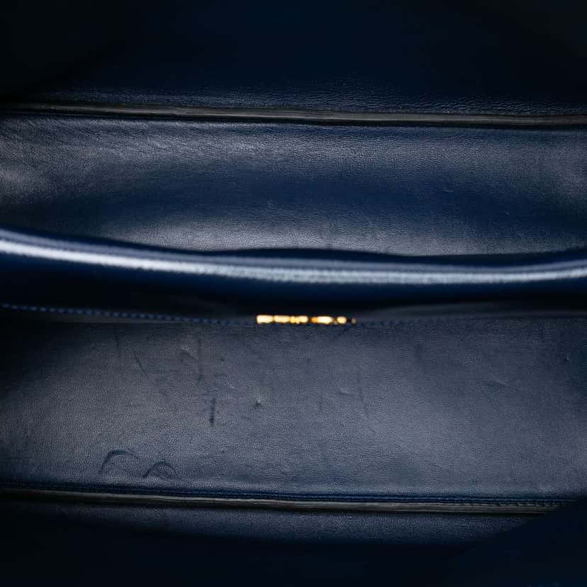 Prada Medium Saffiano Vernice Double Satchel Blue Leather Very good condition - Model View