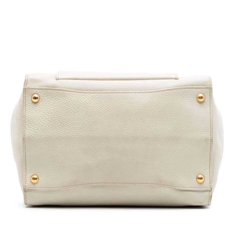 Prada Vitello Daino Front Pocket Open Convertible Tote White Leather Very good condition - Inside View
