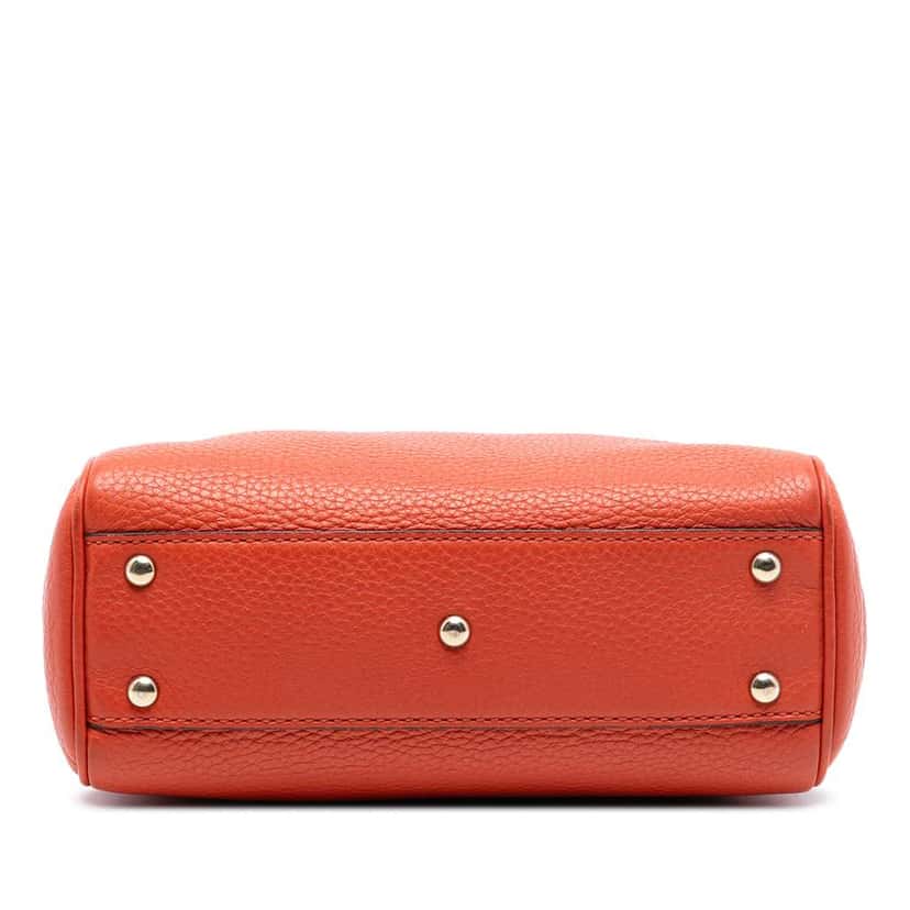 Gucci Mini Calfskin Bamboo Shopper Satchel Orange Leather Very good condition - Inside View