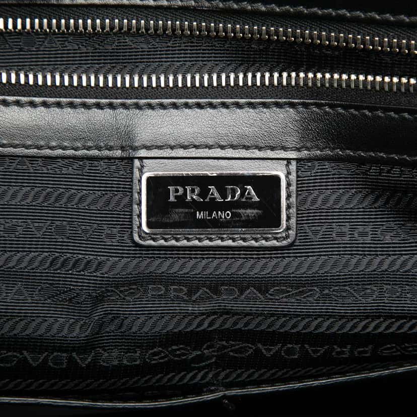 Prada Saffiano Business Bag Black Leather Good condition - Box View