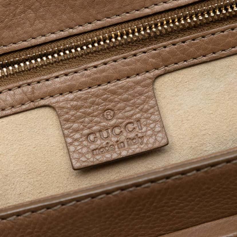 Gucci Medium Calfskin New Bamboo Top Handle Bag Brown Leather Very good condition - Box View