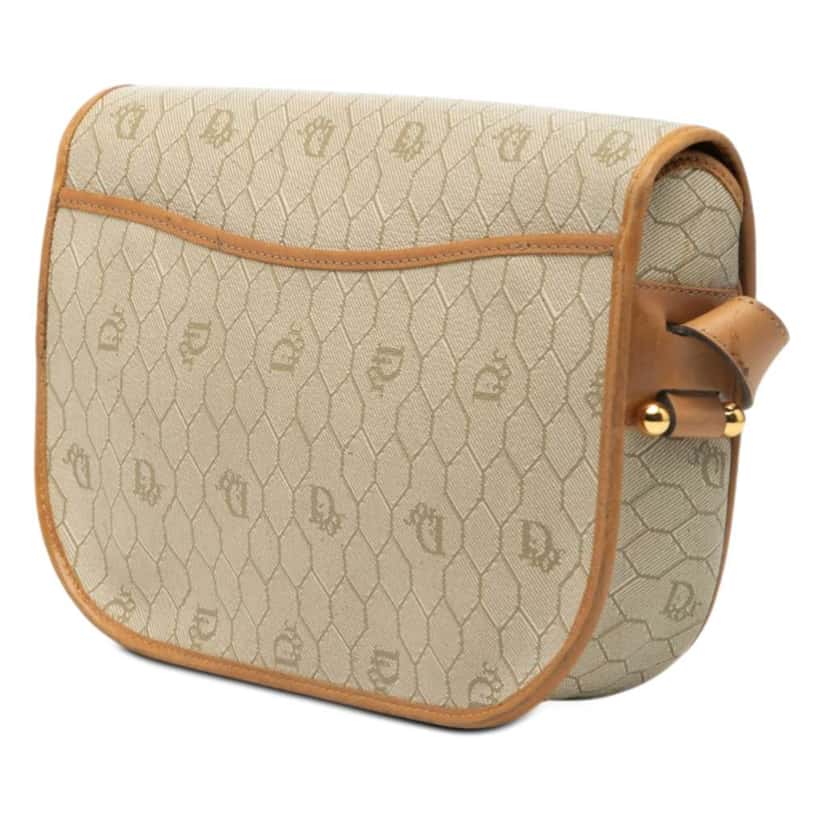 Dior Honeycomb Coated Canvas Crossbody Beige Canvas Very good condition - Back View