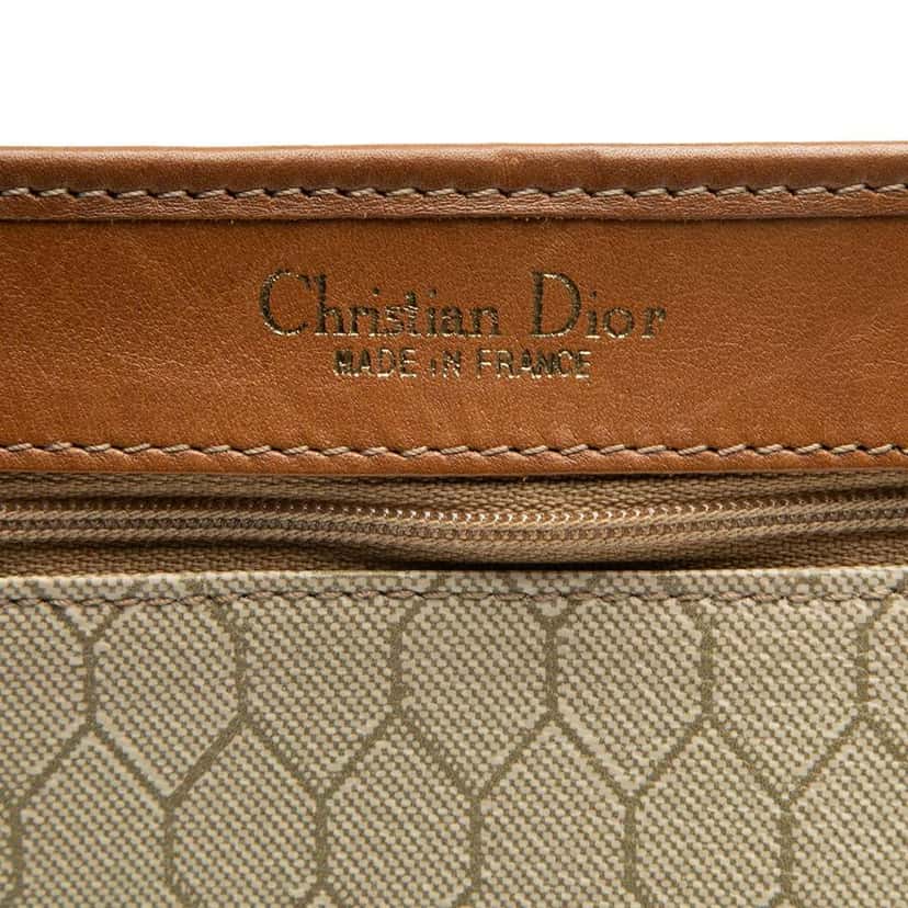 Dior Honeycomb Coated Canvas Crossbody Beige Canvas Very good condition - Box View