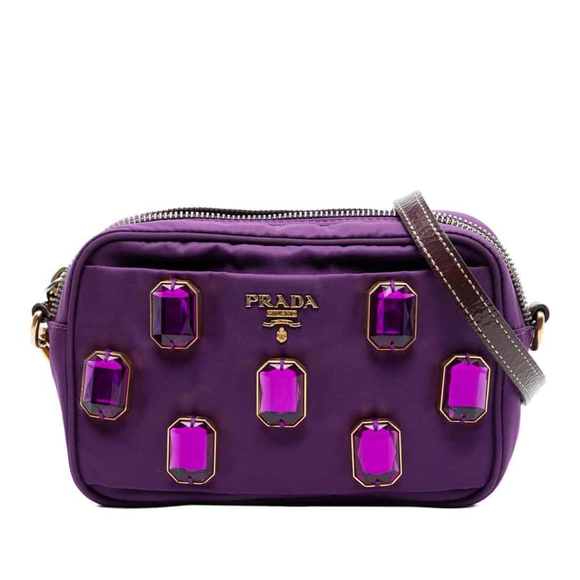 Prada Tessuto Pietre Camera Bag Purple Very good condition - Front View