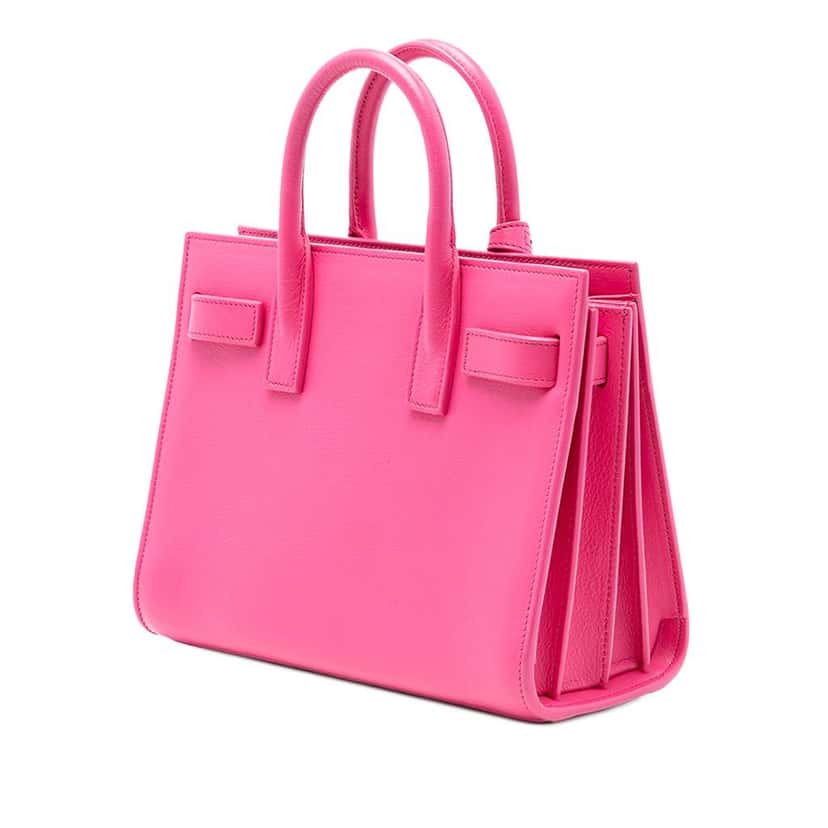 Saint Laurent Nano Leather Sac De Jour Satchel Pink Leather Very good condition - Back View