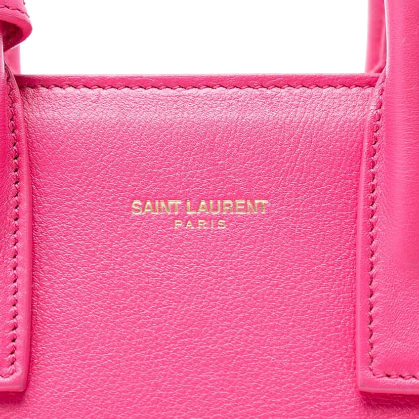 Saint Laurent Nano Leather Sac De Jour Satchel Pink Leather Very good condition - Box View