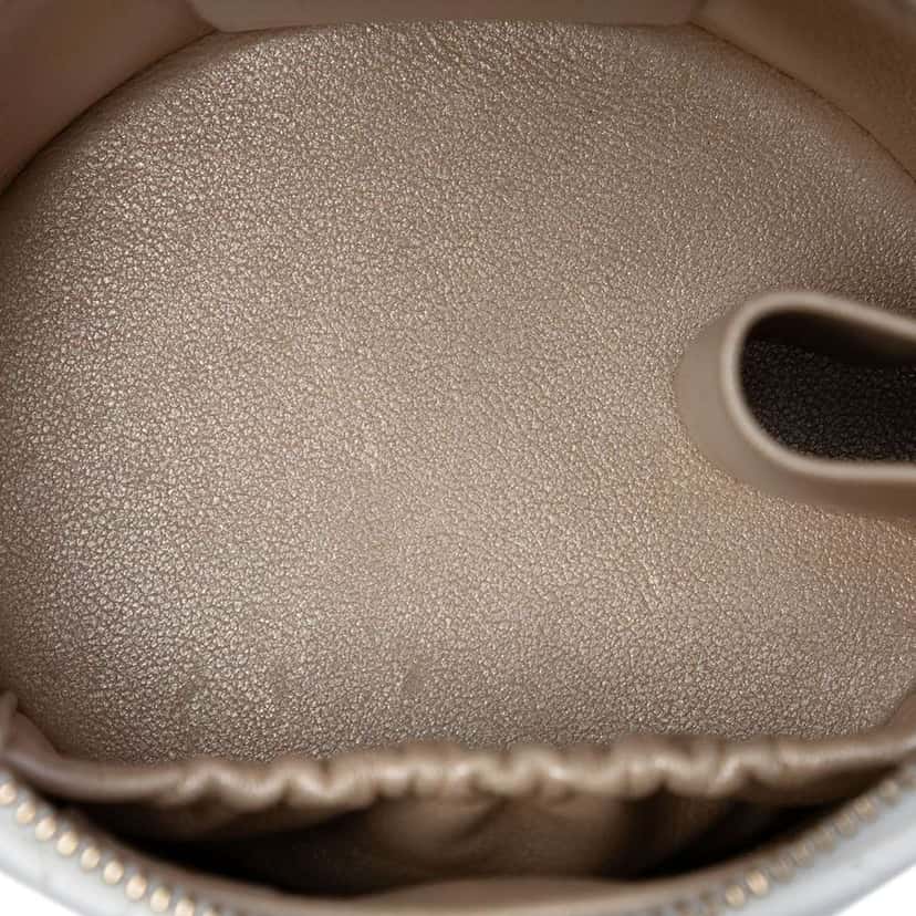 Chanel Mini Quilted Lambskin Ruched Handle Vanity Case White Leather Very good condition - Model View