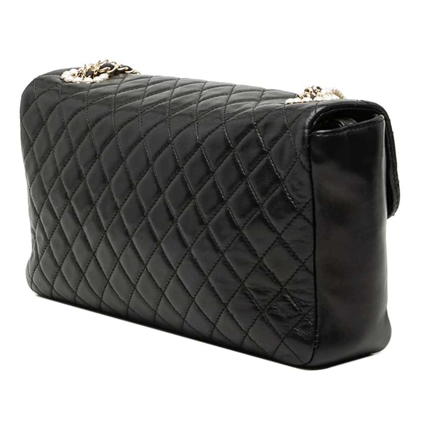 Chanel CC Quilted Lambskin Westminster Flap Black Leather Very good condition - Back View