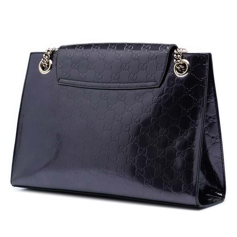 Gucci Large Patent Guccissima Emily Shoulder Bag Purple Leather Very good condition - Back View