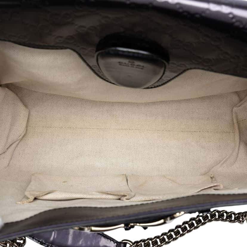 Gucci Large Patent Guccissima Emily Shoulder Bag Purple Leather Very good condition - Model View