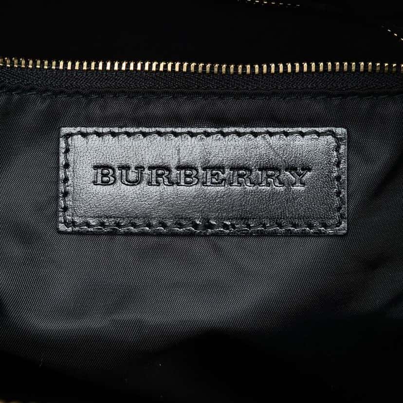 Burberry Beat Check Nylon Ellers Satchel Black Very good condition - Box View