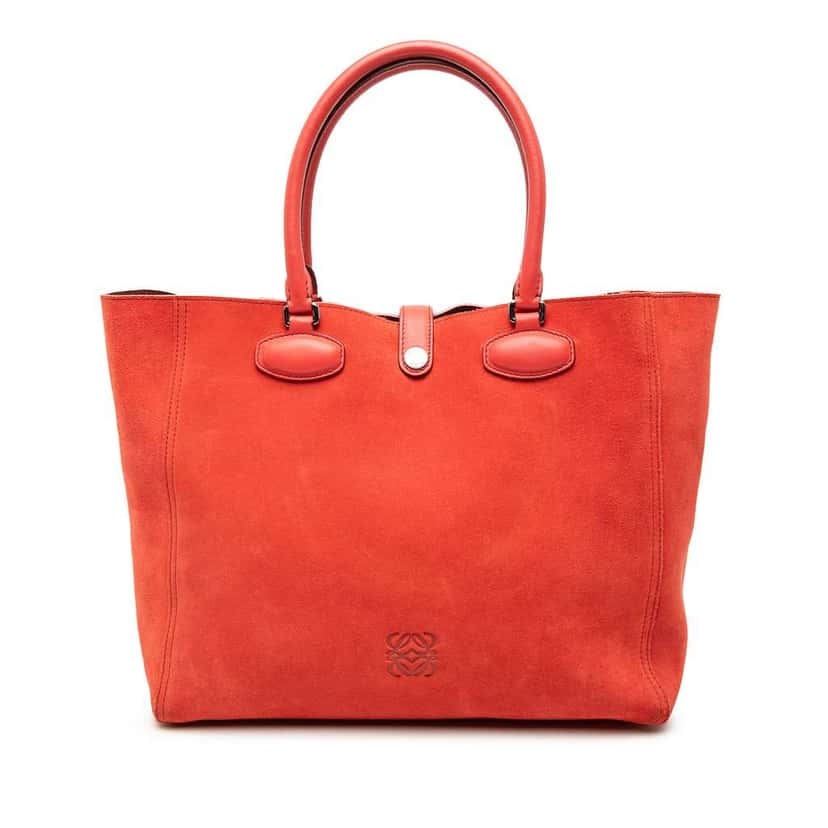 Loewe Suede Anagram Leo Tote Orange Leather Very good condition - Front View