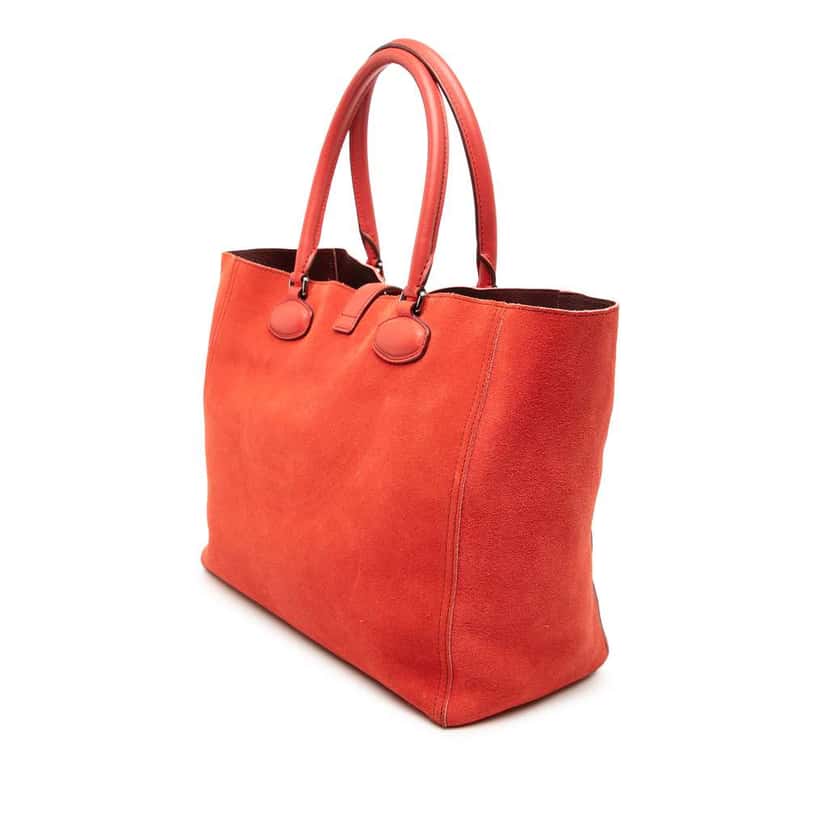 Loewe Suede Anagram Leo Tote Orange Leather Very good condition - Back View