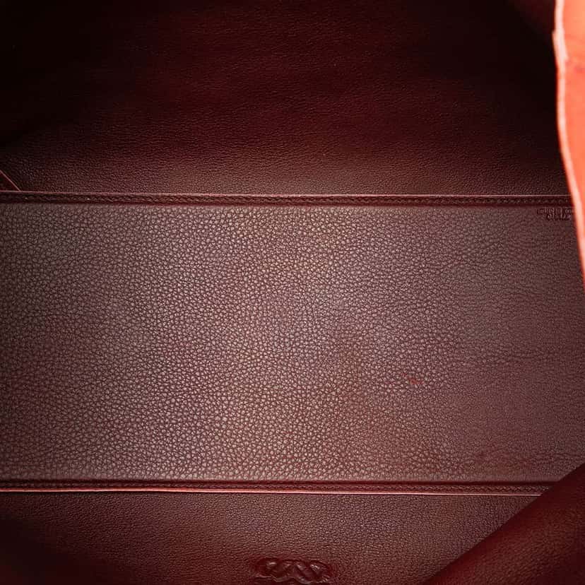 Loewe Suede Anagram Leo Tote Orange Leather Very good condition - Model View