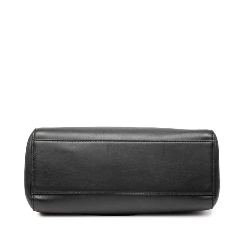 Gucci Small Leather Bamboo Nymphaea Satchel Black Leather Very good condition - Inside View