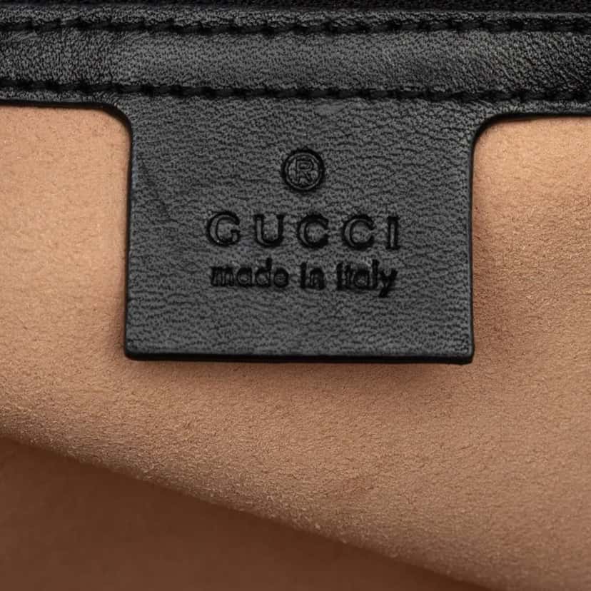 Gucci Small Leather Bamboo Nymphaea Satchel Black Leather Very good condition - Box View