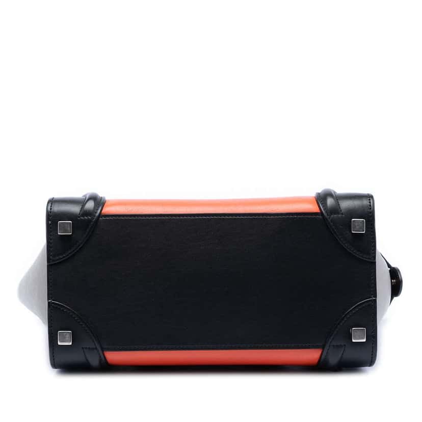 Celine Micro Tricolor Leather Luggage Tote Orange Leather Very good condition - Inside View