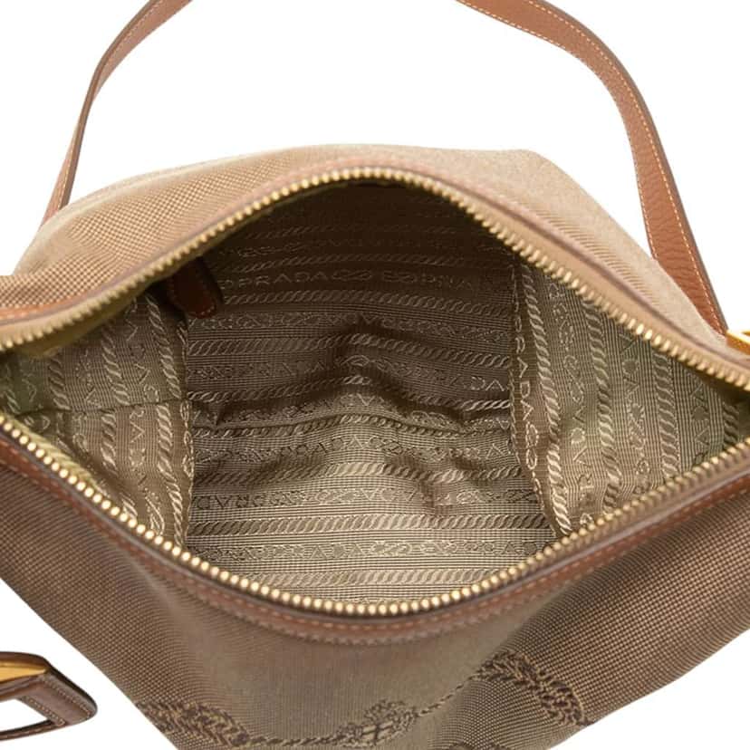Prada Canvas Canapa Logo Crossbody Beige Very good condition - Model View