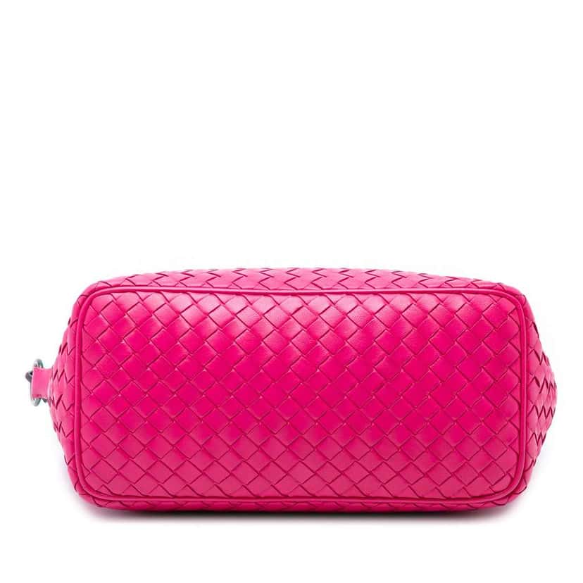 Bottega Veneta Small Nappa Intrecciato Shoulder Bag Pink Leather Very good condition - Inside View
