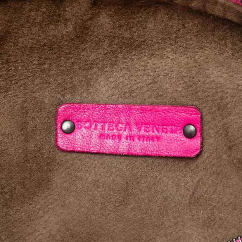 Bottega Veneta Small Nappa Intrecciato Shoulder Bag Pink Leather Very good condition - Box View