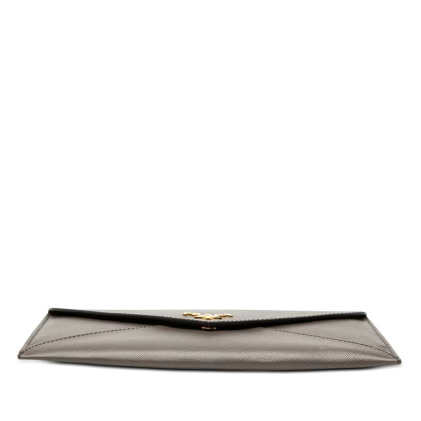 Prada Saffiano Envelope Clutch Grey Leather Very good condition - Inside View
