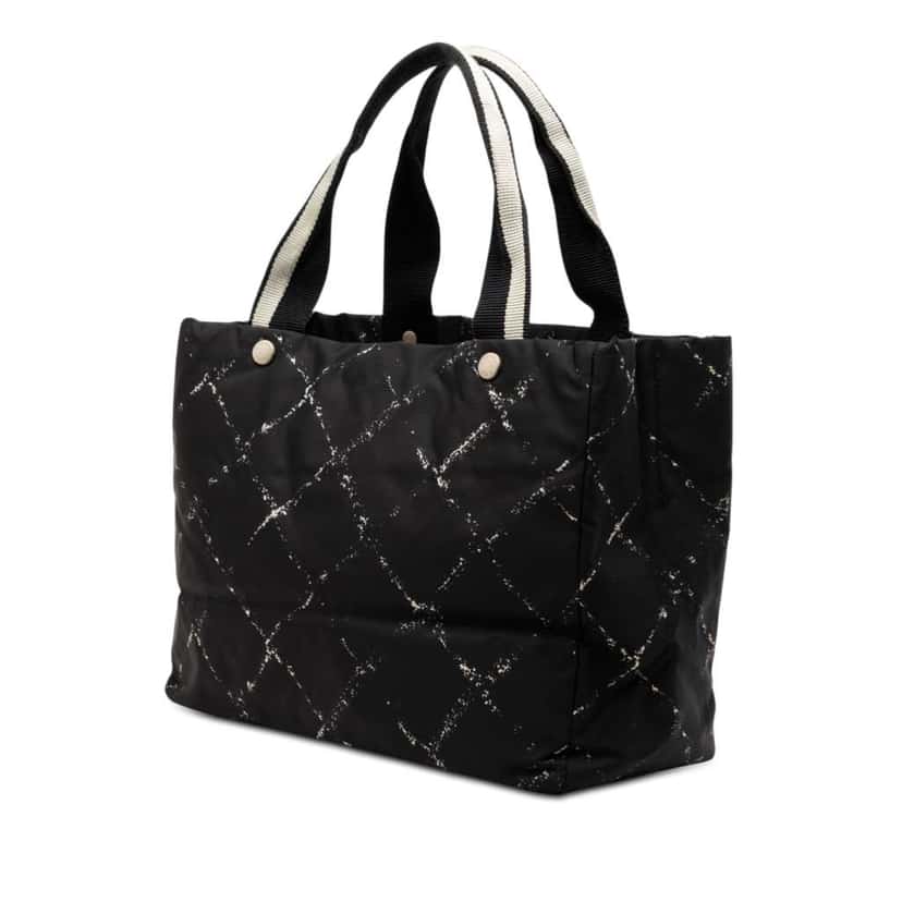 Chanel Old Travel Line Nylon Tote Black Very good condition - Back View