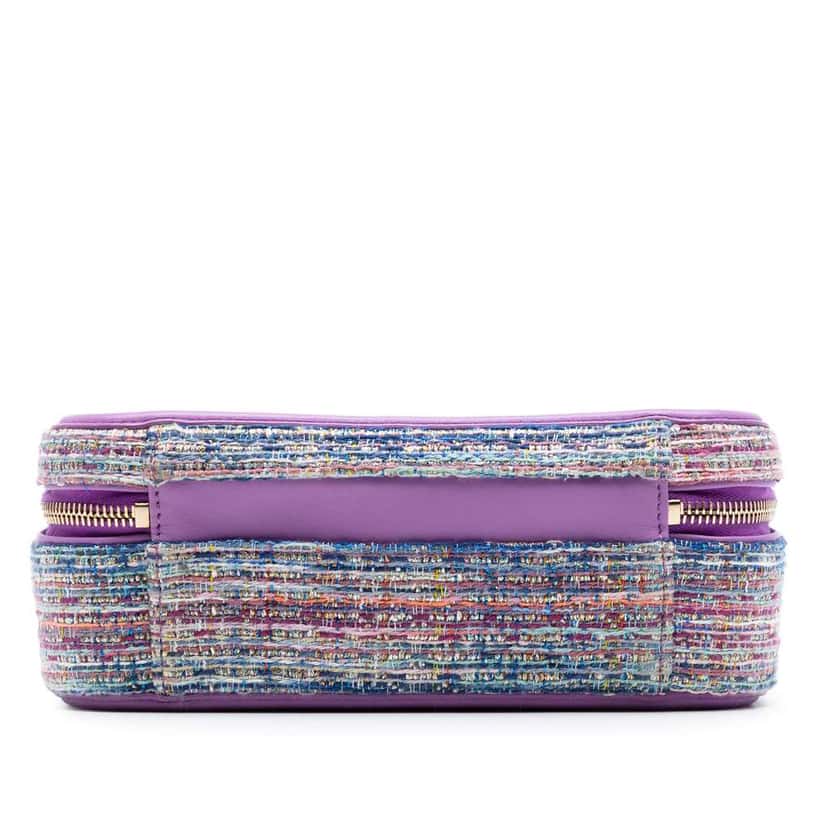 Chanel Small Tweed CC Filigree Vanity Case Purple Tweed Very good condition - Inside View