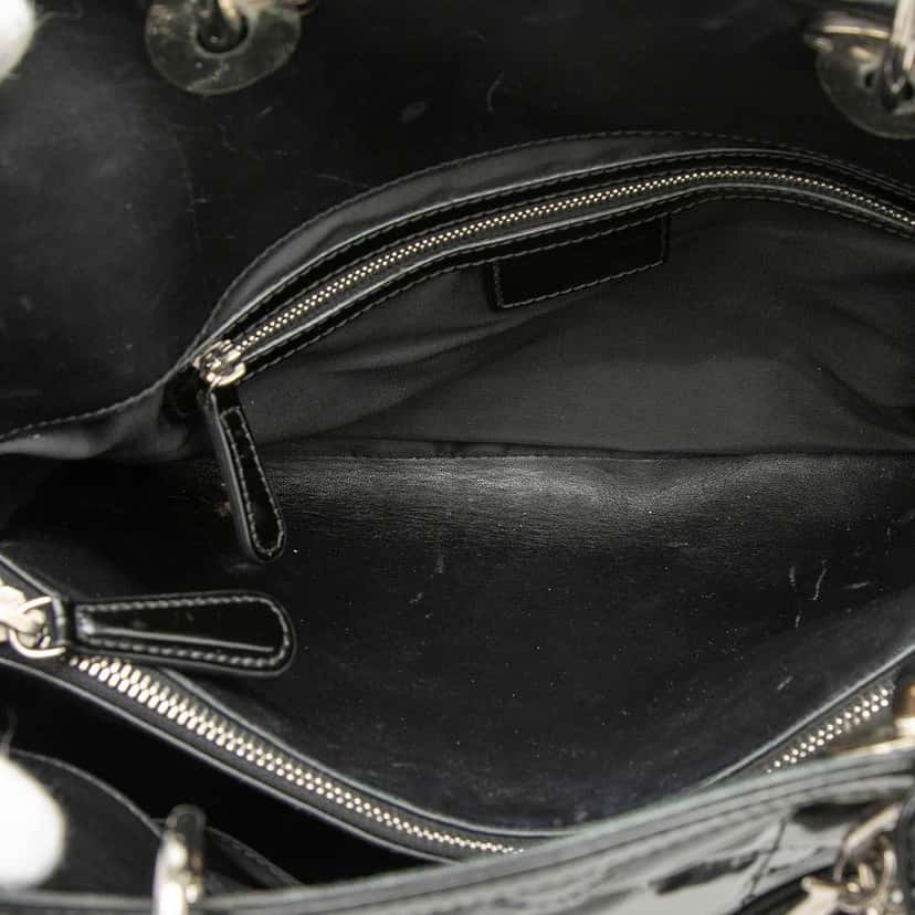 Dior Medium Patent Cannage Polochon Granville Satchel Black Leather Good condition - Model View