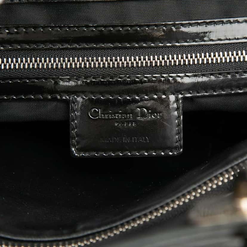 Dior Medium Patent Cannage Polochon Granville Satchel Black Leather Good condition - Box View