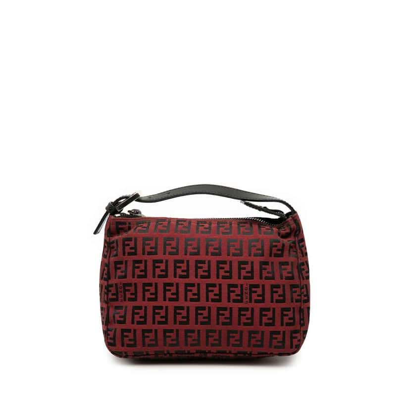 Fendi Zucchino Canvas Handbag Red Canvas Very good condition - Front View