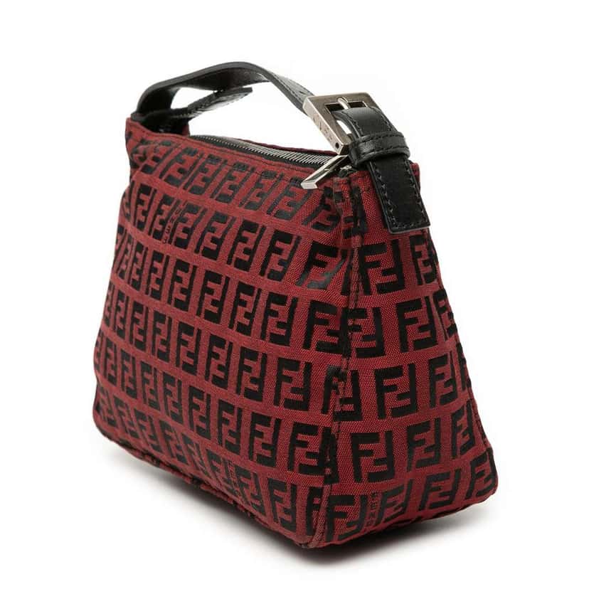 Fendi Zucchino Canvas Handbag Red Canvas Very good condition - Back View