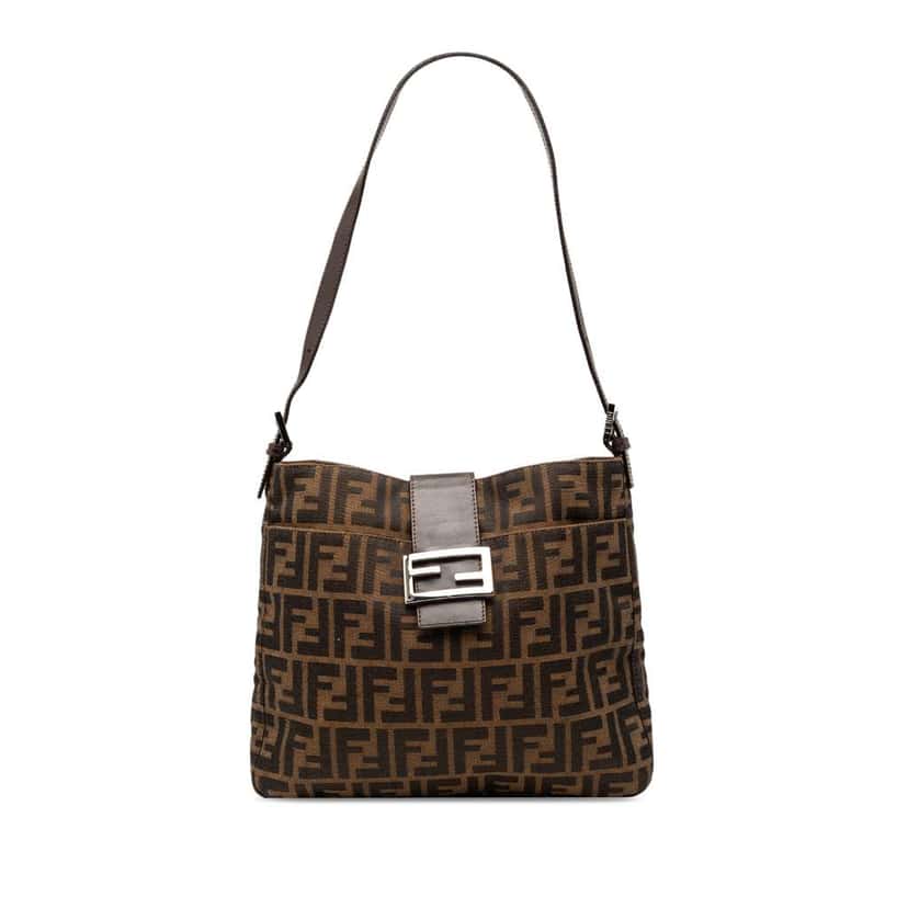Fendi Zucca Canvas Shoulder Bag Brown Canvas Very good condition - Front View