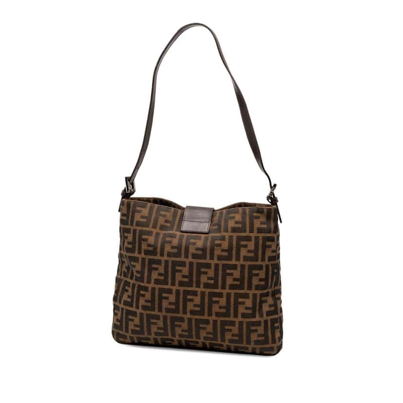 Fendi Zucca Canvas Shoulder Bag Brown Canvas Very good condition - Back View