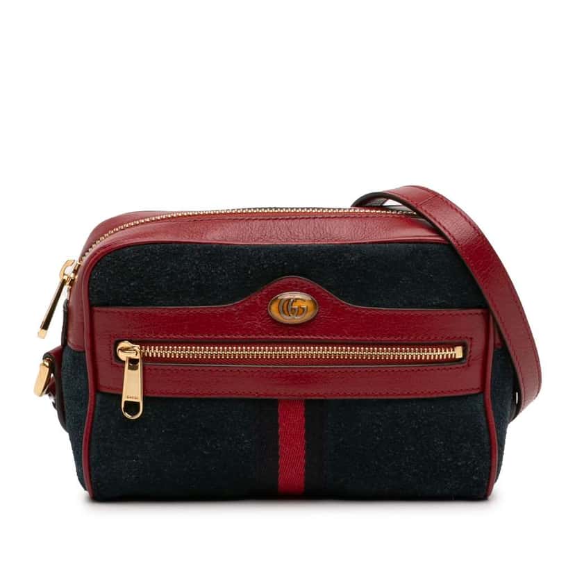 Gucci Mini Suede Ophidia Crossbody Blue Leather Very good condition - Front View