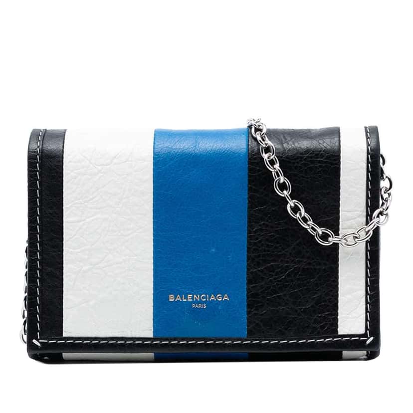 Balenciaga Lambskin Bazar Crossbody Blue Leather Very good condition - Front View