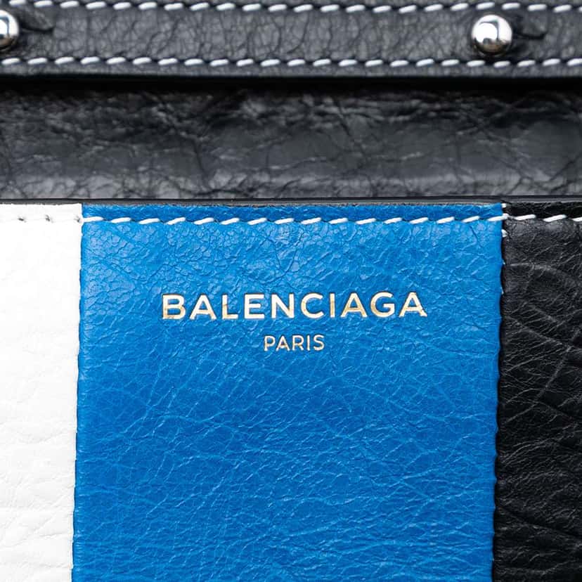 Balenciaga Lambskin Bazar Crossbody Blue Leather Very good condition - Box View