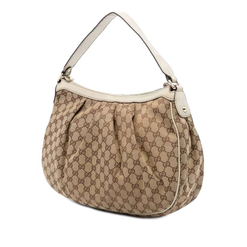 Gucci GG Canvas Sukey Shoulder Bag Beige Canvas Very good condition - Back View