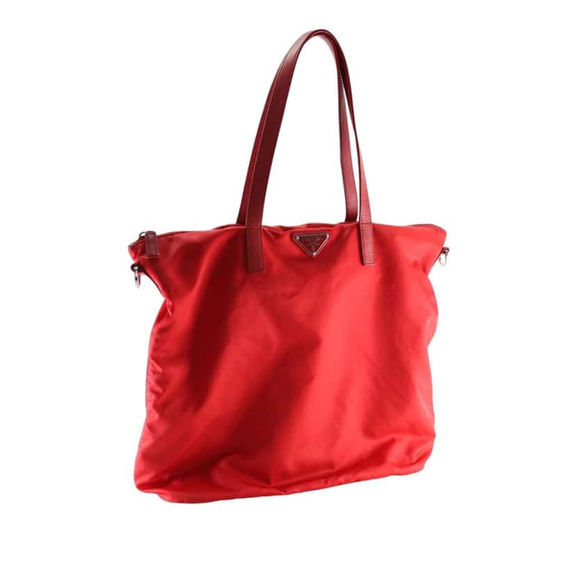 Prada Tessuto Zip Top Convertible Tote Red Very good condition - Back View