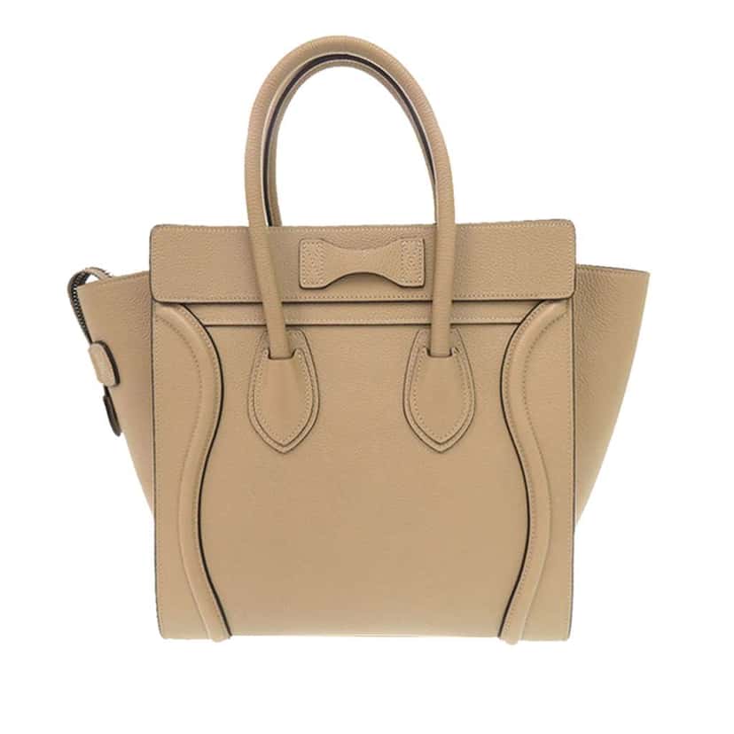 Celine Micro Leather Luggage Tote Beige Leather Very good condition - Back View