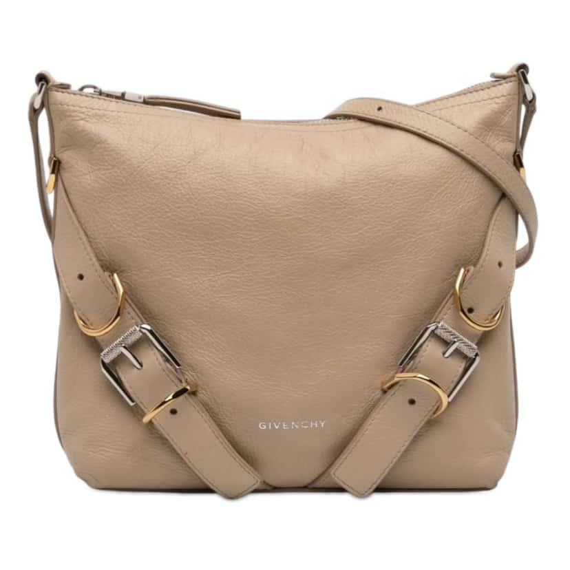 Givenchy Small Leather Voyou Crossbody Beige Leather Very good condition - Front View