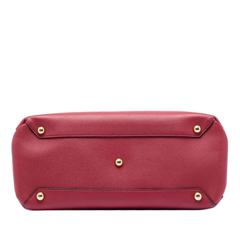 Burberry Medium Leather and House Check Banner Satchel Red Leather Very good condition - Inside View